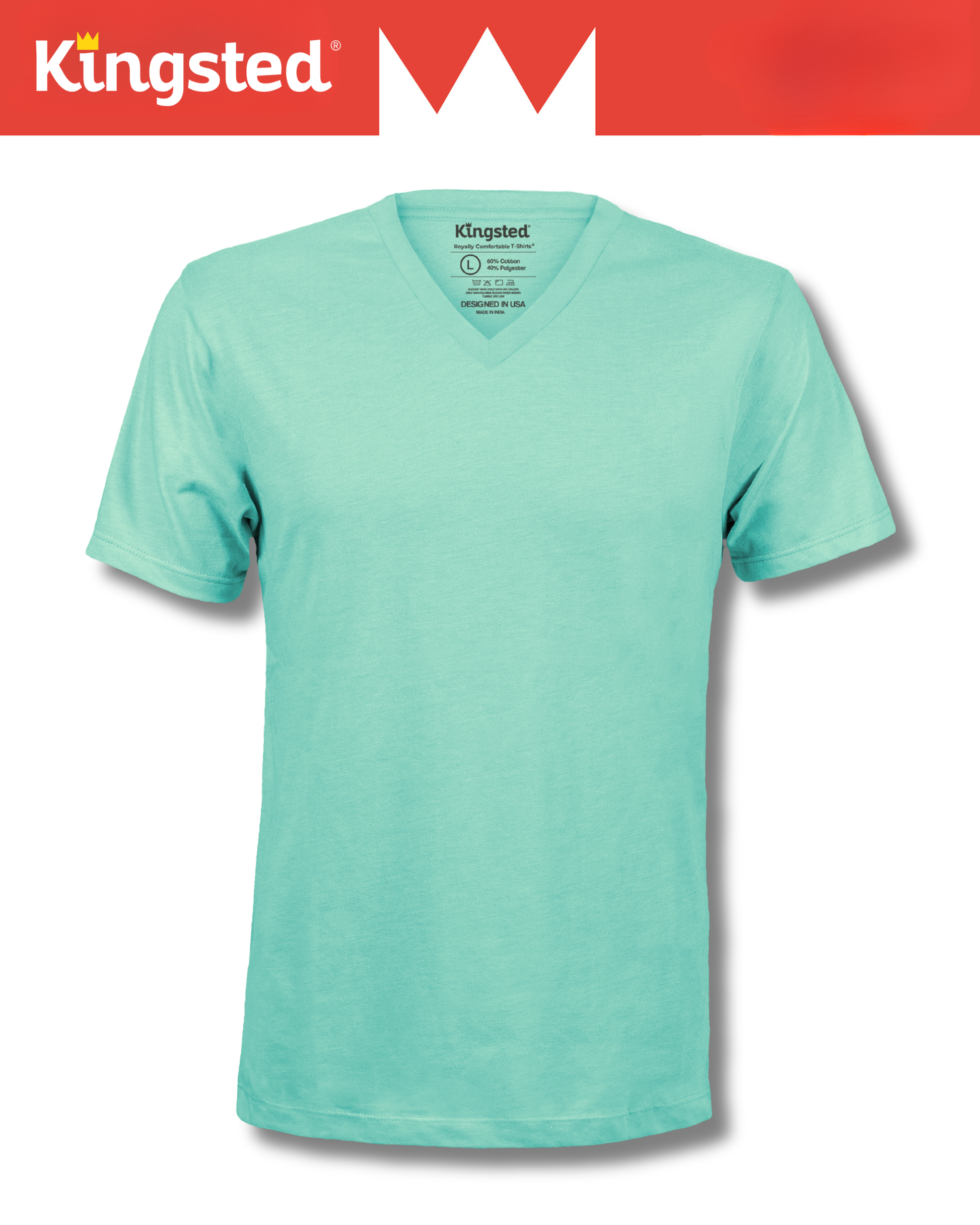 Short Sleeve V-Neck T-Shirts (Mint Green) – Kingsted