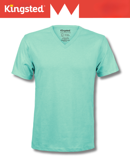 Short Sleeve V-Neck T-Shirts (Mint Green)