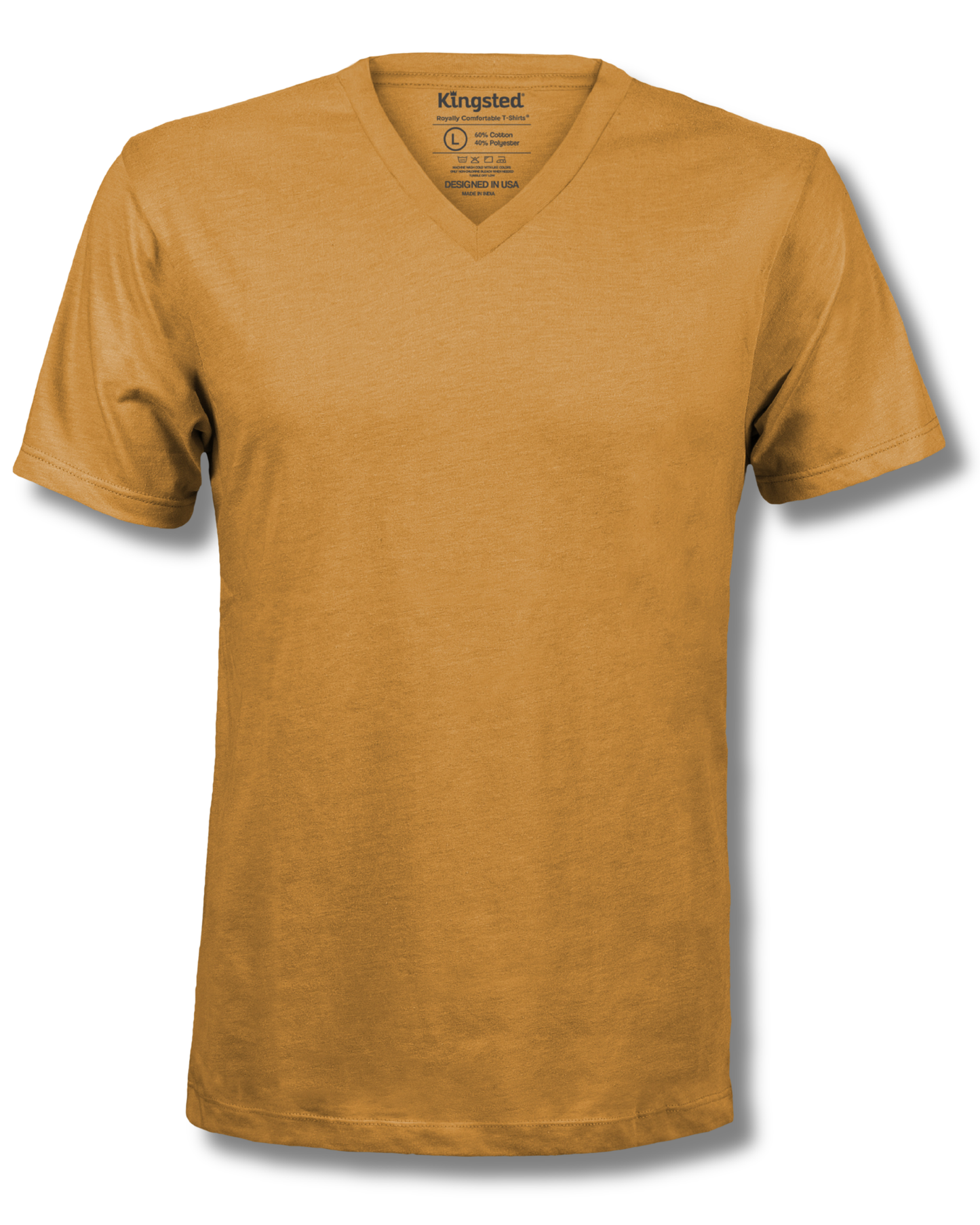 Short Sleeve V-Neck T-Shirts (Mustard)