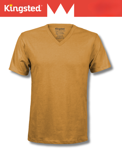 Short Sleeve V-Neck T-Shirts (Mustard)
