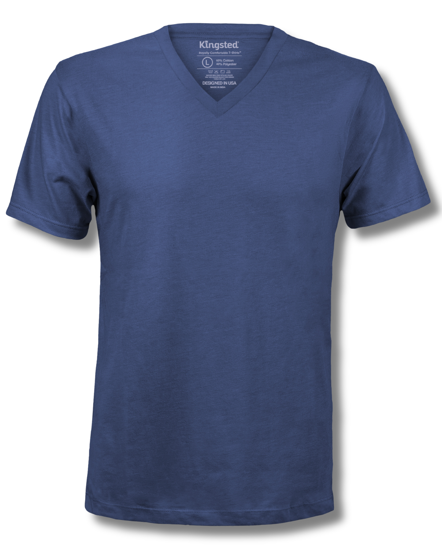 Short Sleeve V-Neck T-Shirts (Navy Blue)