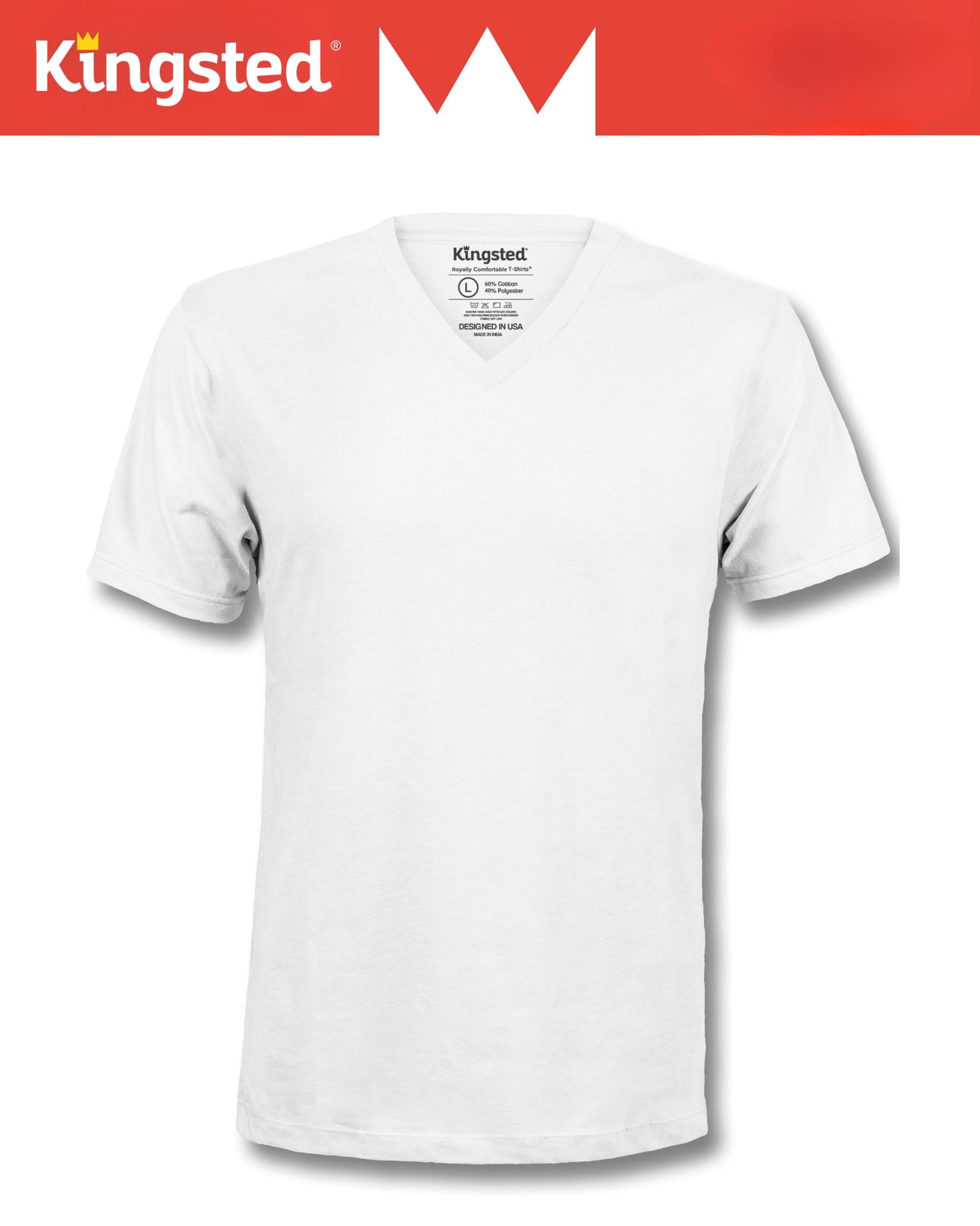 White Short Sleeve V-Neck T-Shirts