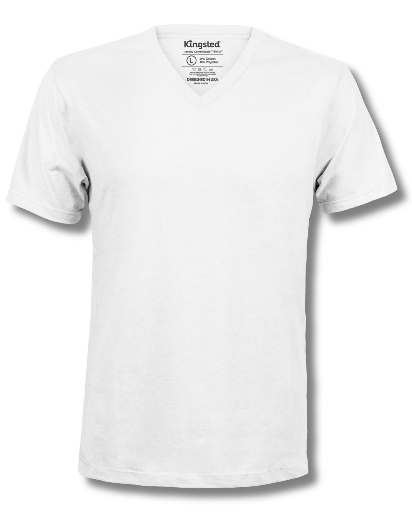 Short Sleeve V-Neck T-Shirts (White)