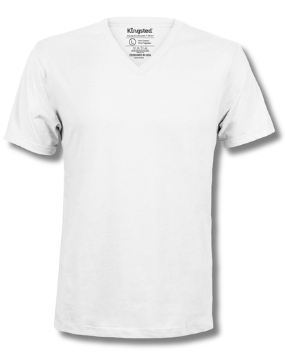 Short Sleeve V-Neck T-Shirts (White)