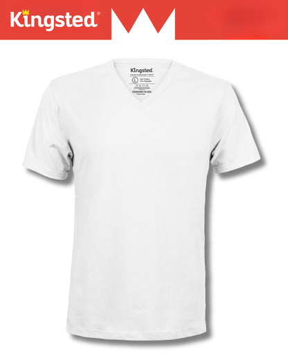 Short Sleeve V-Neck T-Shirts (White)