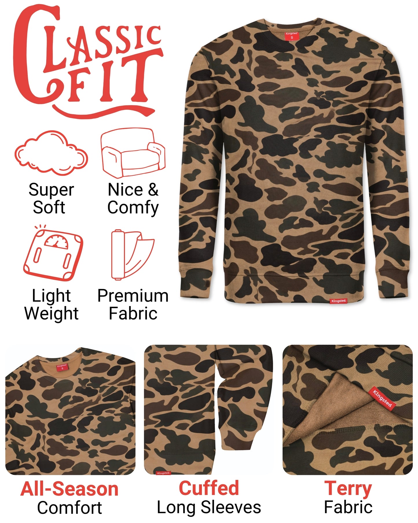Lightweight Terry Sweatshirt (Camo)