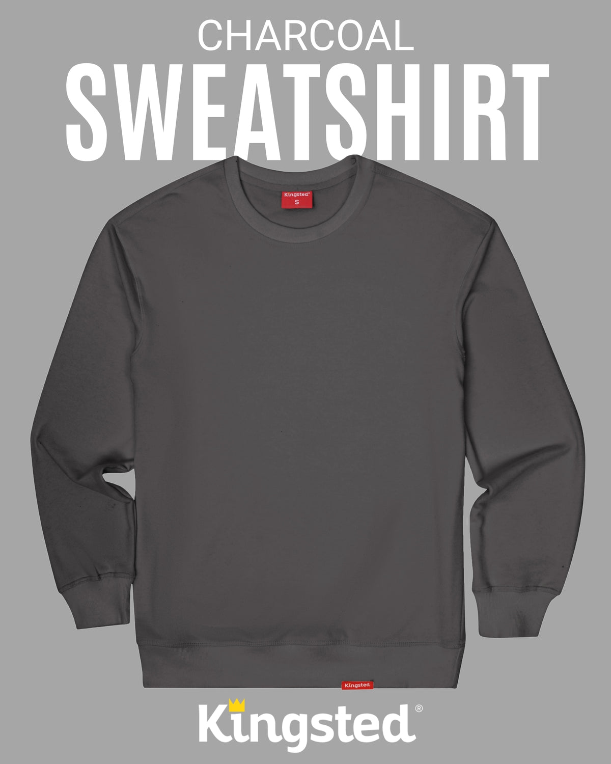 Lightweight Terry Sweatshirt (Charcoal) - Kingsted