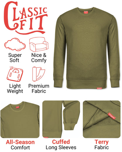 Lightweight Terry Sweatshirt (Olive Green)