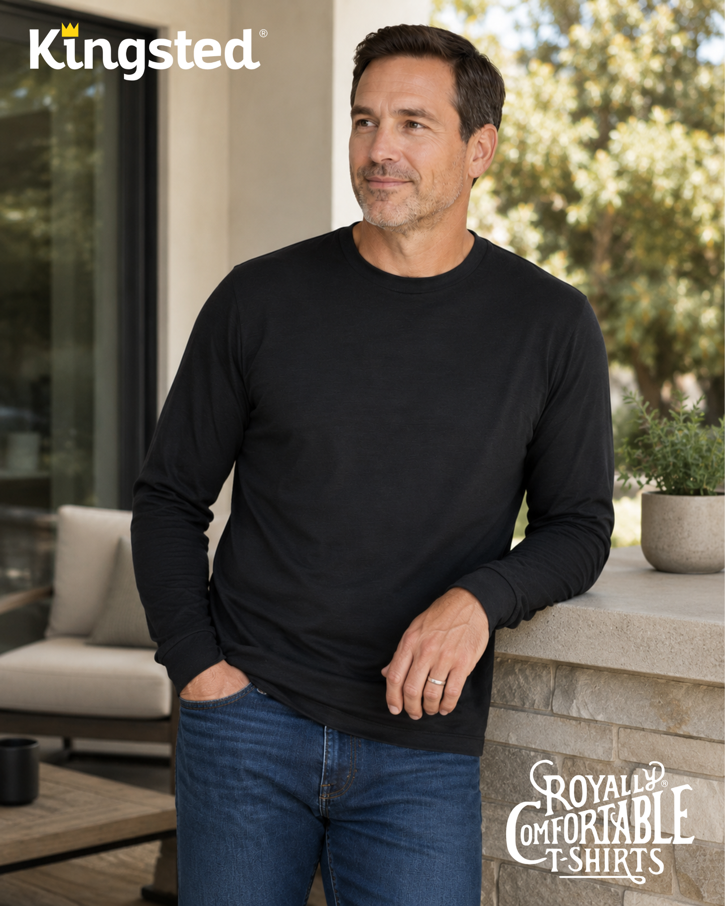 Long Sleeve Crewneck T-Shirt (Olive Green)