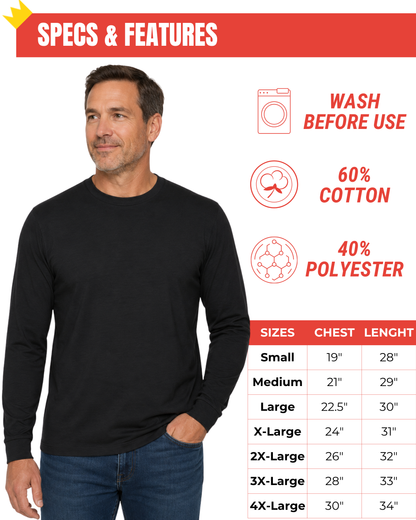 Long Sleeve Crewneck T-Shirt (Olive Green)