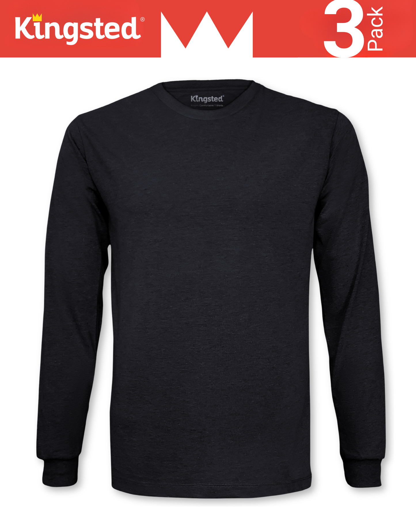 Long Sleeve Crewneck T-Shirts Multipack (Classic 3 Pack)