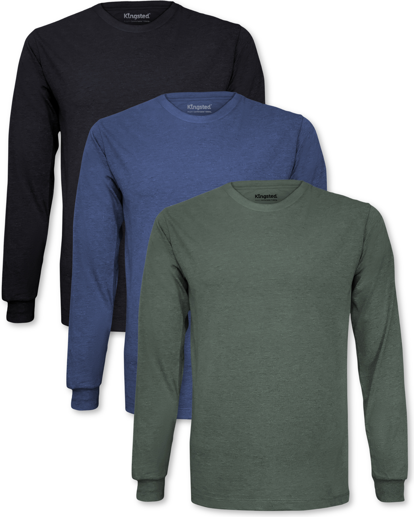 Long Sleeve Crewneck T-Shirts Multipack (Classic 3 Pack)
