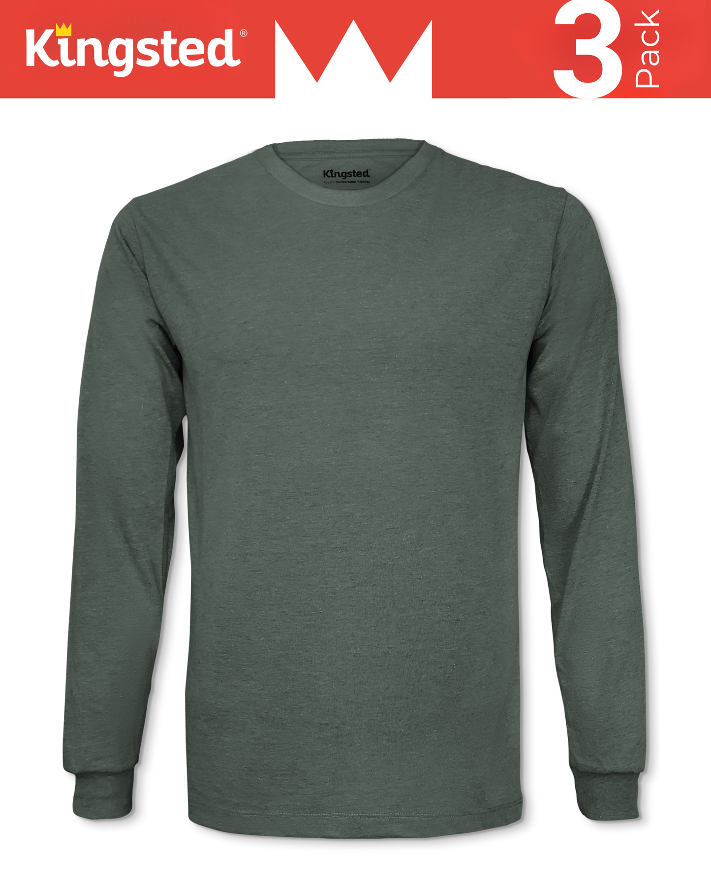 Long Sleeve Crewneck T-Shirts Multipack (Classic 3 Pack)