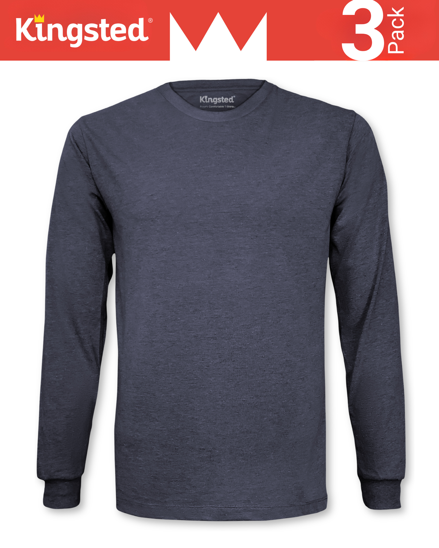 Long Sleeve Crewneck T-Shirts Multipack (Monochrome 3 Pack)