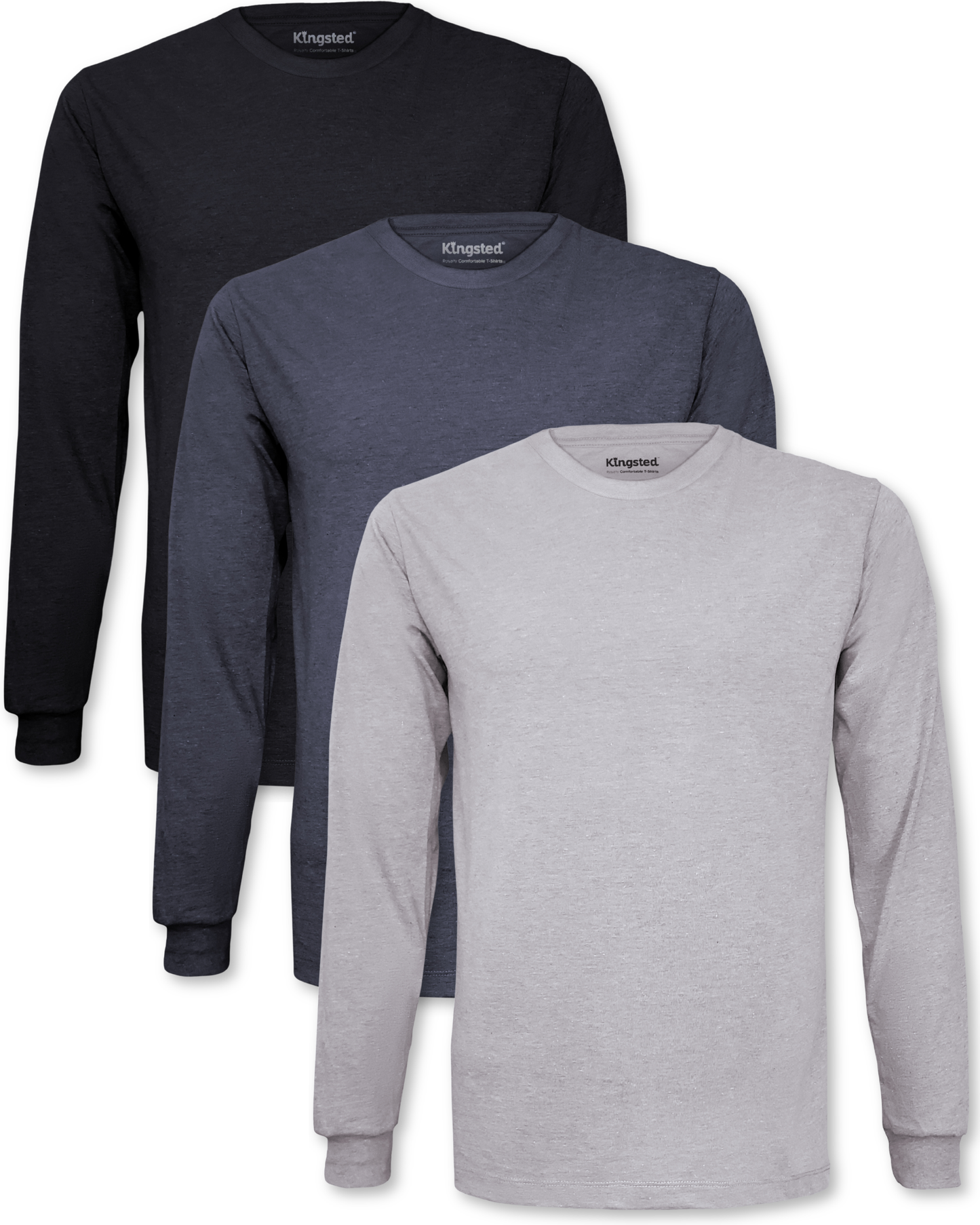 Long Sleeve Crewneck T-Shirts Multipack (Monochrome 3 Pack)