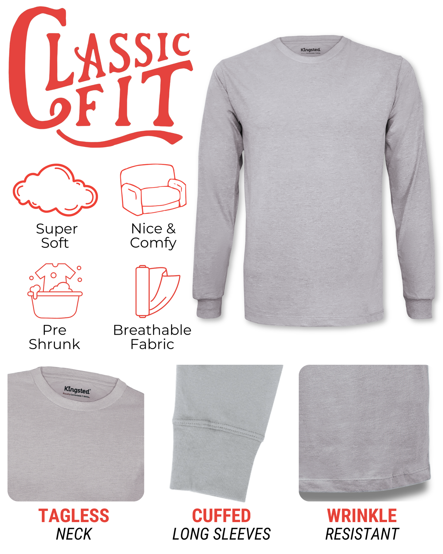 Long Sleeve Crewneck T-Shirt (Grey)