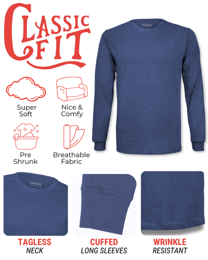 Long Sleeve Crewneck T-Shirt (Navy Blue)