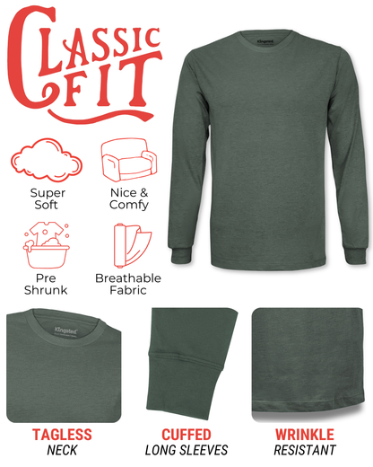Long Sleeve Crewneck T-Shirt (Olive Green)