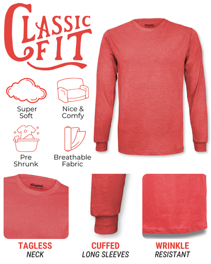 Long Sleeve Crewneck T-Shirt (Red)