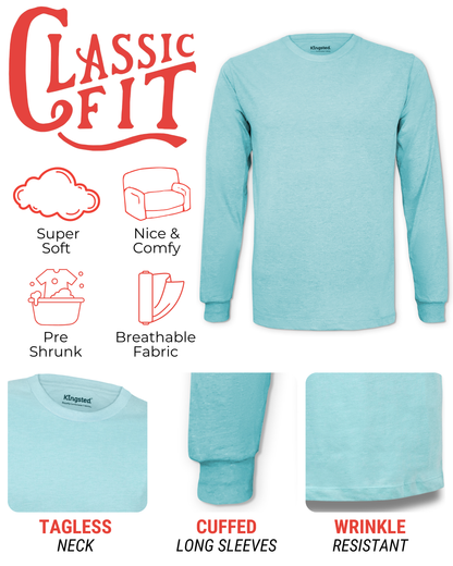 Long Sleeve Crewneck T-Shirt (Turquoise)