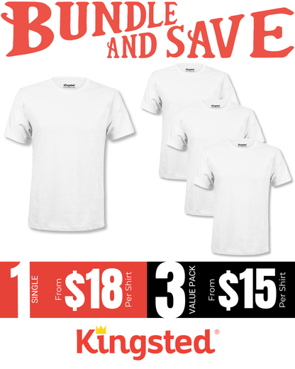 Short Sleeve Crewneck T-Shirts Multipack (White 3 Pack)