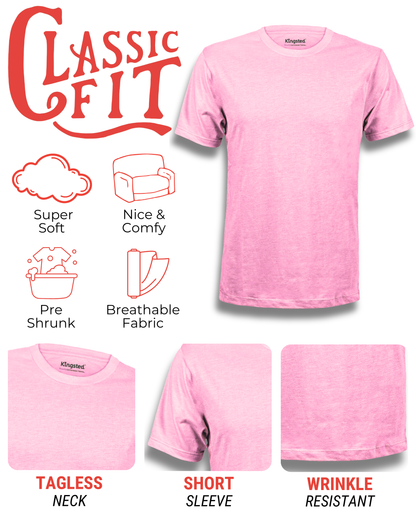 Short Sleeve Crewneck T-Shirts (Pink)