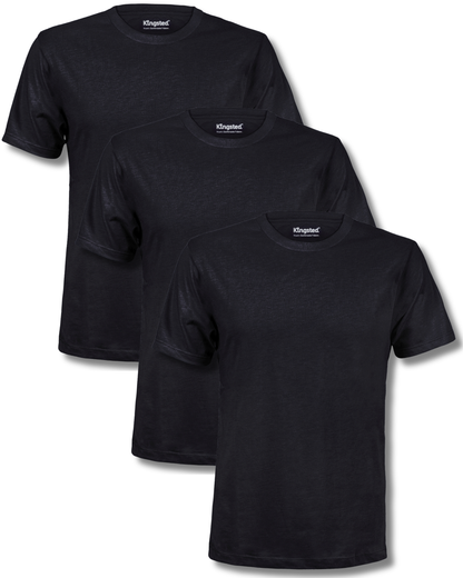 Short Sleeve Crewneck T-Shirts Multipack (Black 3 Pack)