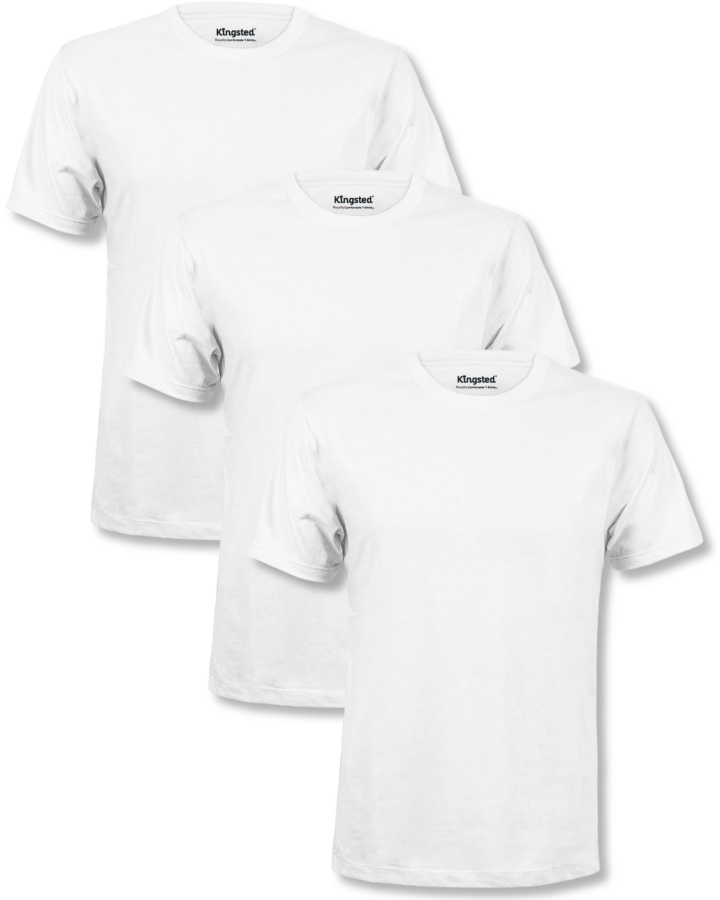 Short Sleeve Crewneck T-Shirts Multipack (White 3 Pack)