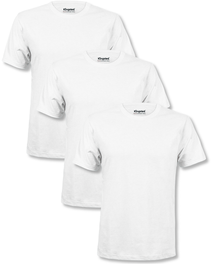 Short Sleeve Crewneck T-Shirts Multipack (White 3 Pack)