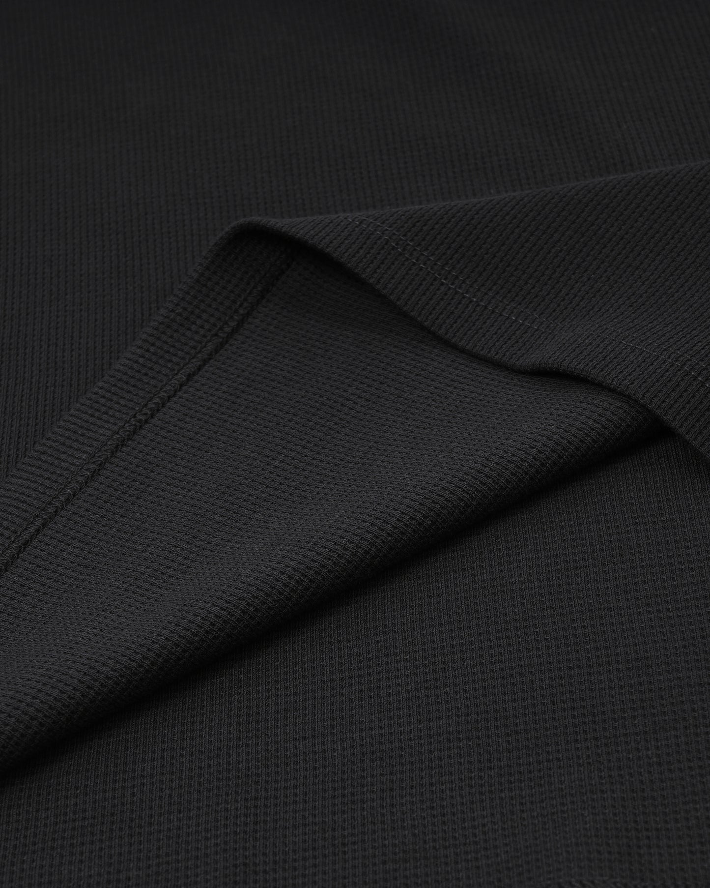 Long Sleeve Thermal Waffle Knit Shirts (Black) - Kingsted