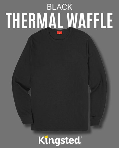 Long Sleeve Thermal Waffle Knit Shirts Multipack (Monochrome 3-Pack) - Kingsted