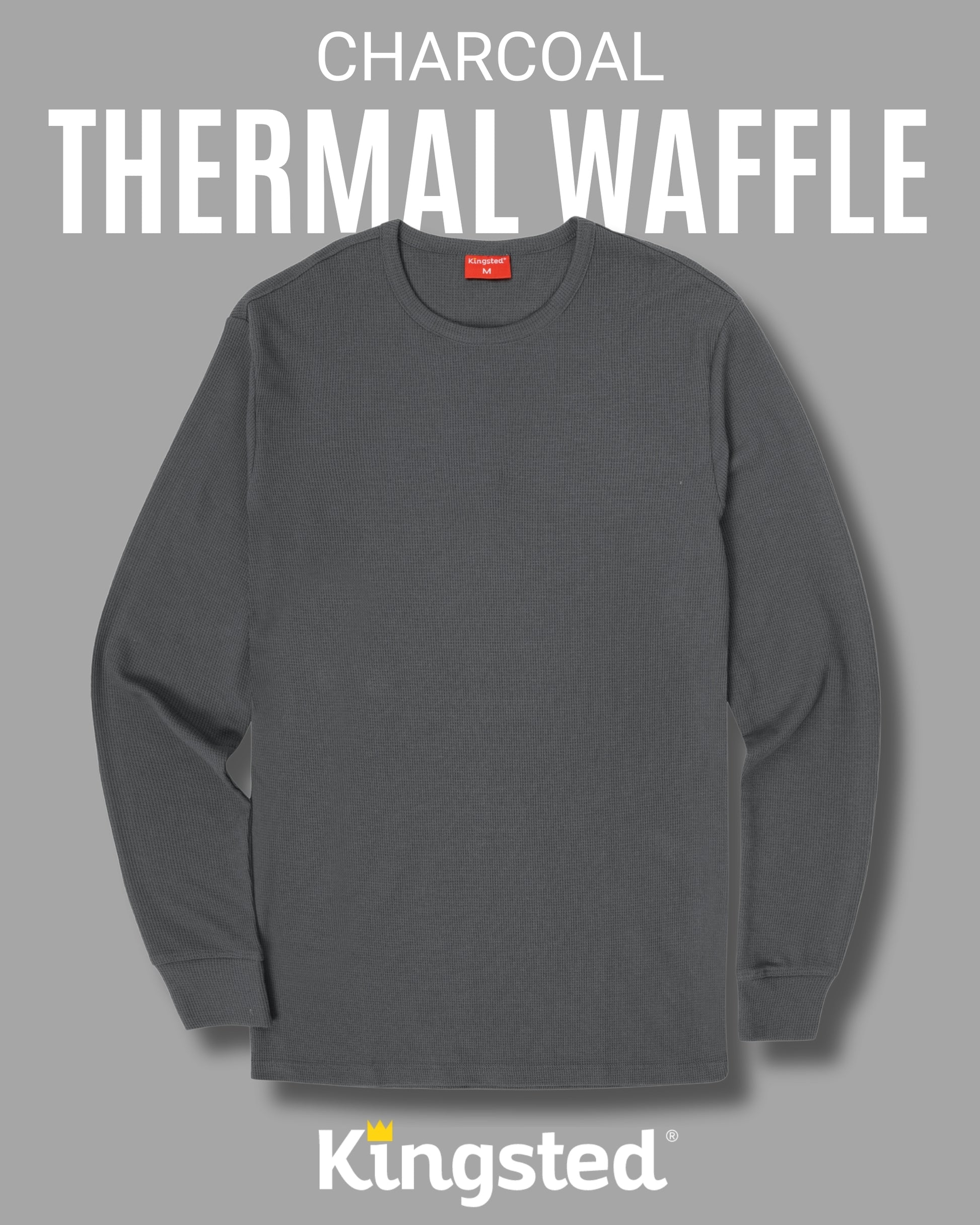 Long Sleeve Thermal Waffle Knit Shirts Multipack (Monochrome 3-Pack) - Kingsted