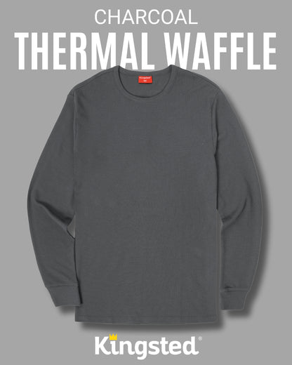 Long Sleeve Thermal Waffle Knit Shirts Multipack (Monochrome 3-Pack) - Kingsted