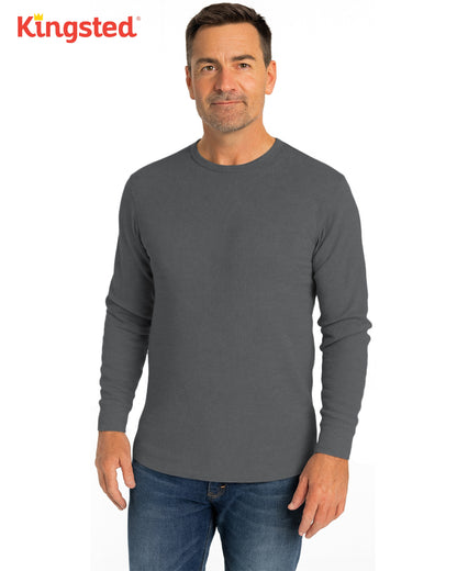 Long Sleeve Thermal Waffle Knit Shirts Multipack (Monochrome 3-Pack) - Kingsted