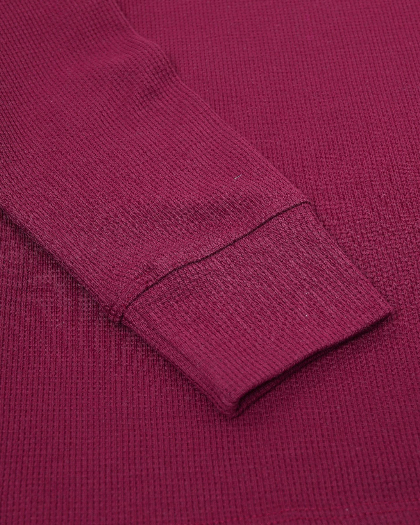 Long Sleeve Thermal Waffle Knit Shirts (Burgundy) - Kingsted
