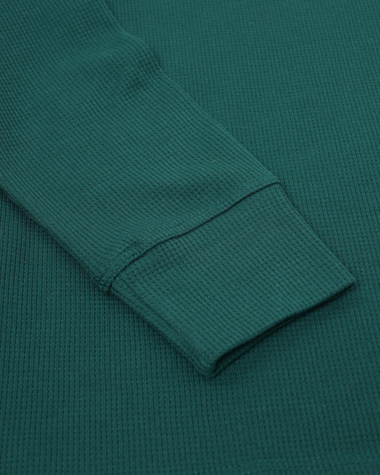Long Sleeve Thermal Waffle Knit Shirts (Dark Green) - Kingsted