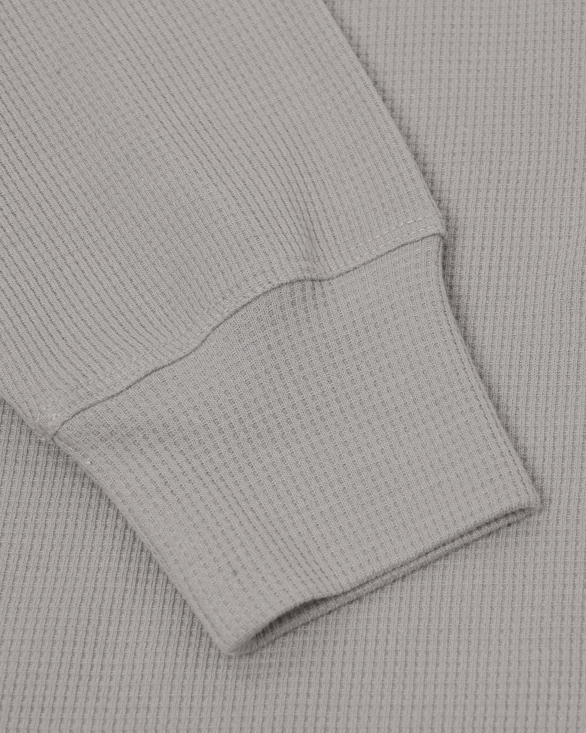 Long Sleeve Thermal Waffle Knit Shirts (Grey) - Kingsted