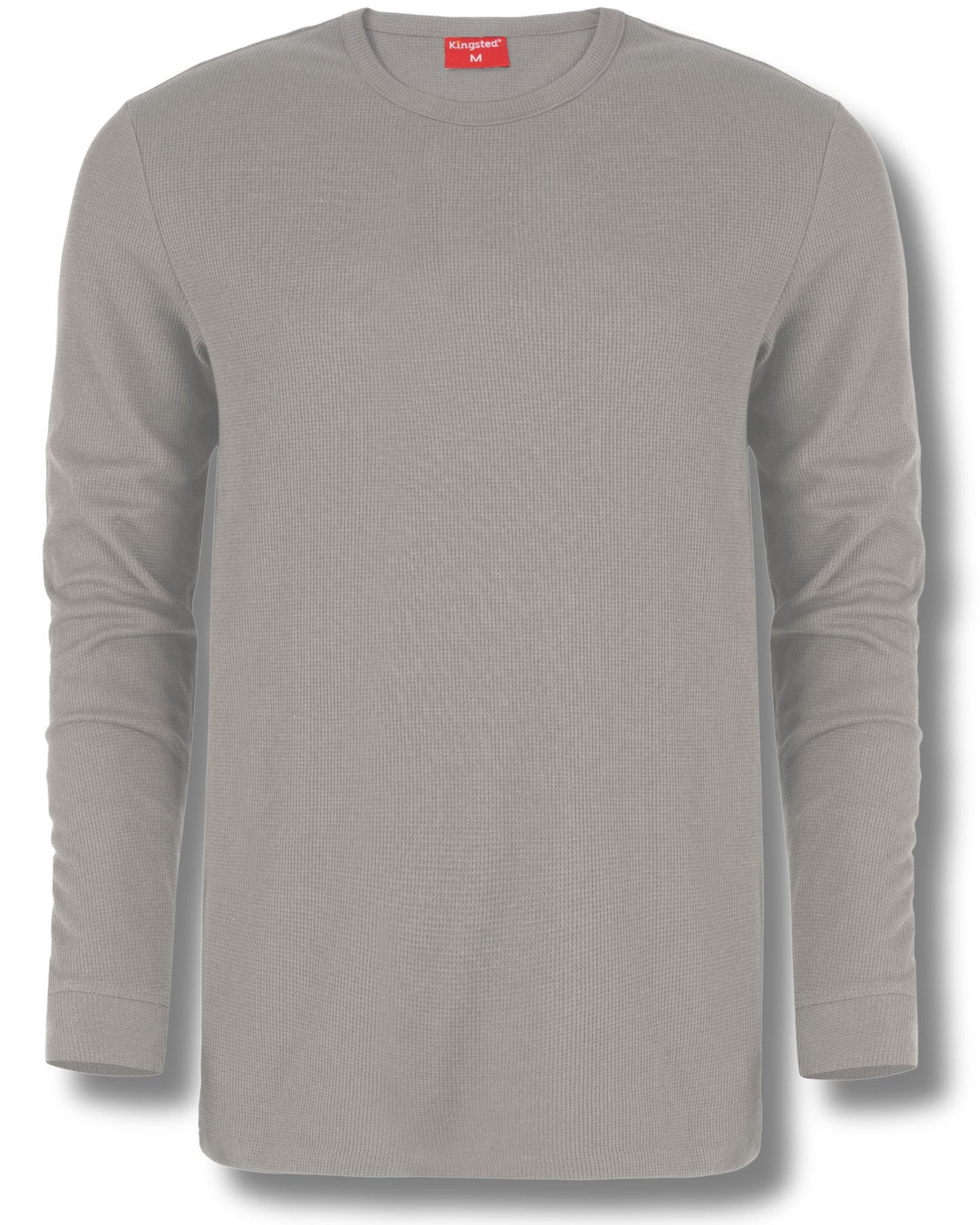 Long Sleeve Thermal Waffle Knit Shirts (Grey) - Kingsted