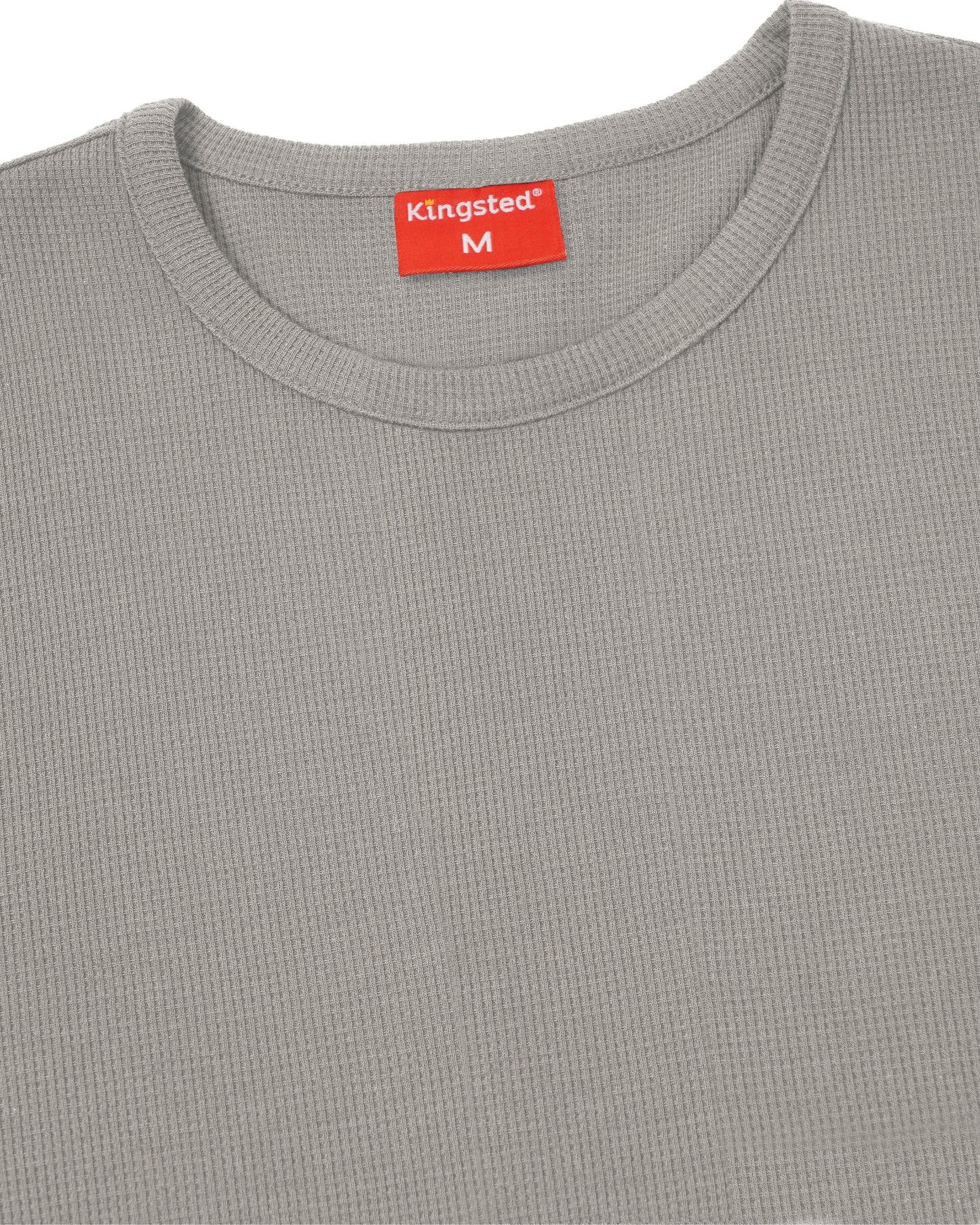 Long Sleeve Thermal Waffle Knit Shirts (Grey) - Kingsted