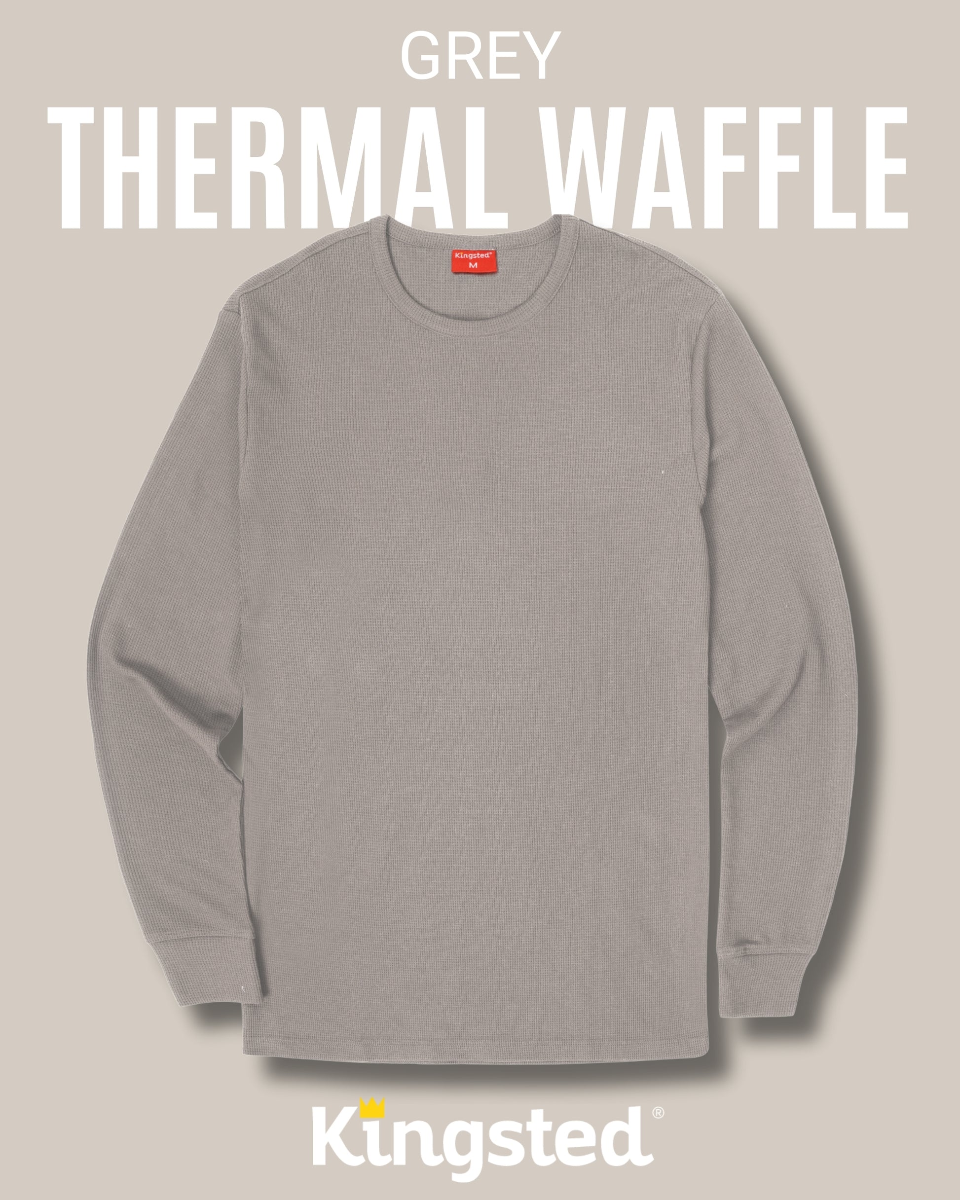 Long Sleeve Thermal Waffle Knit Shirts Multipack (Monochrome 3-Pack) - Kingsted