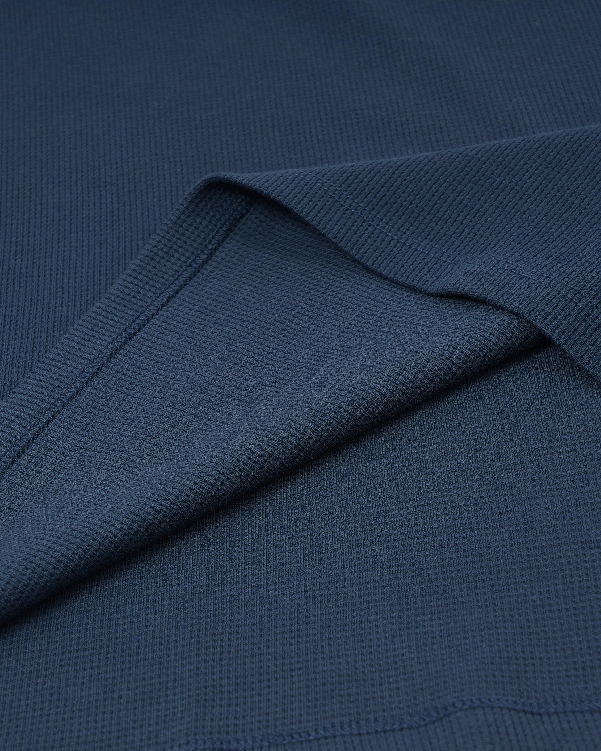 Long Sleeve Thermal Waffle Knit Shirts (Navy Blue) - Kingsted
