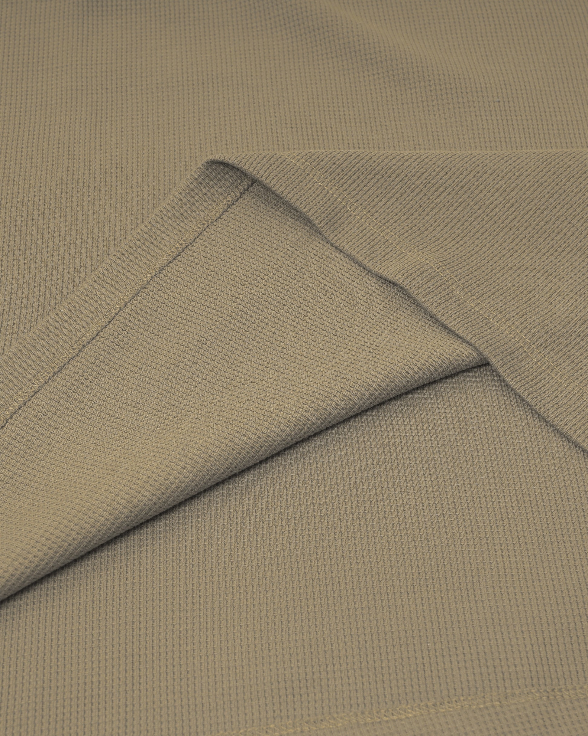 Long Sleeve Thermal Waffle Knit Shirts (Olive Green) - Kingsted