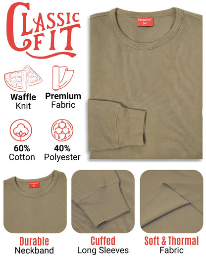Long Sleeve Thermal Waffle Knit Shirts Multipack (Camo 3-Pack) - Kingsted
