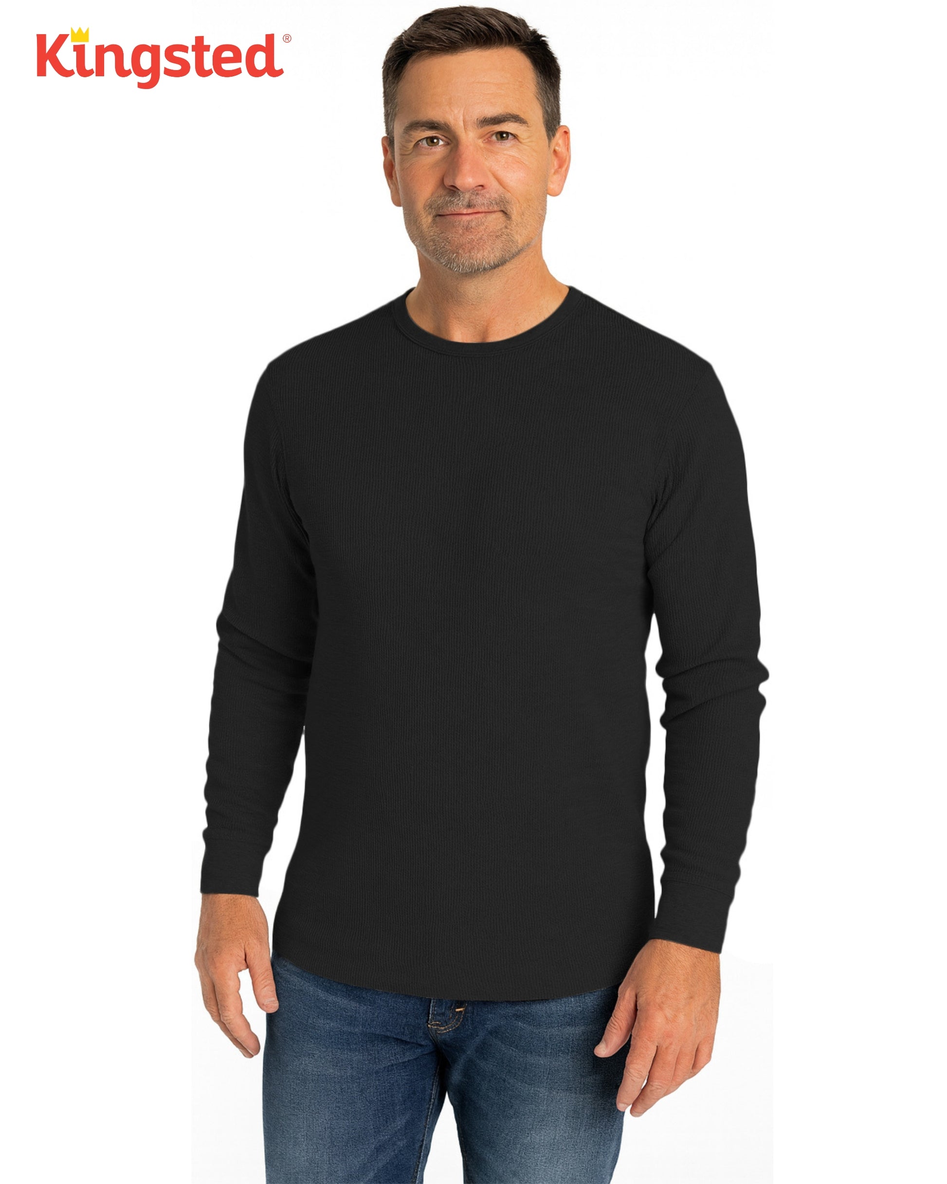 Long Sleeve Thermal Waffle Knit Shirts Multipack (Everyday 3-Pack) - Kingsted
