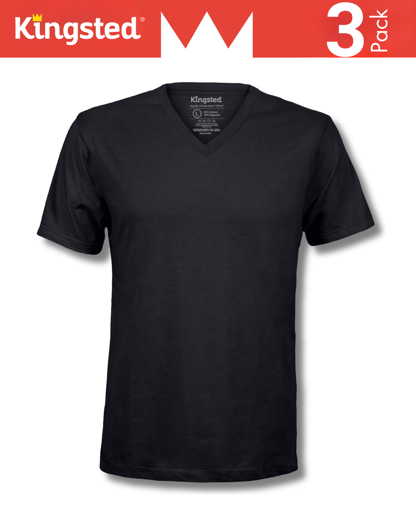 Short Sleeve V-Neck T-Shirts Multipack (Classic 3 Pack)
