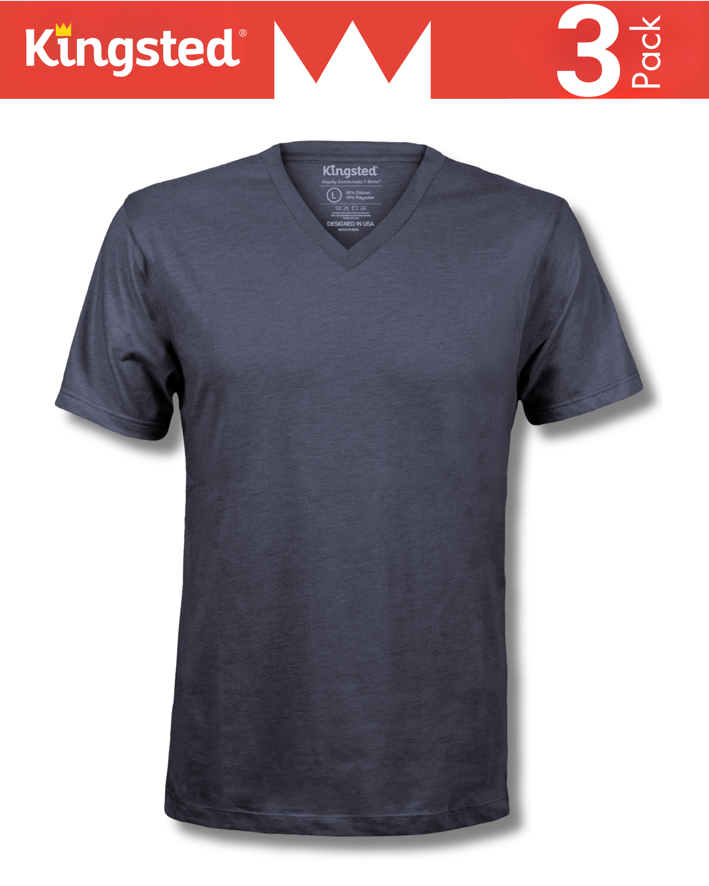 Short Sleeve V-Neck T-Shirts Multipack (Essential 3 Pack)