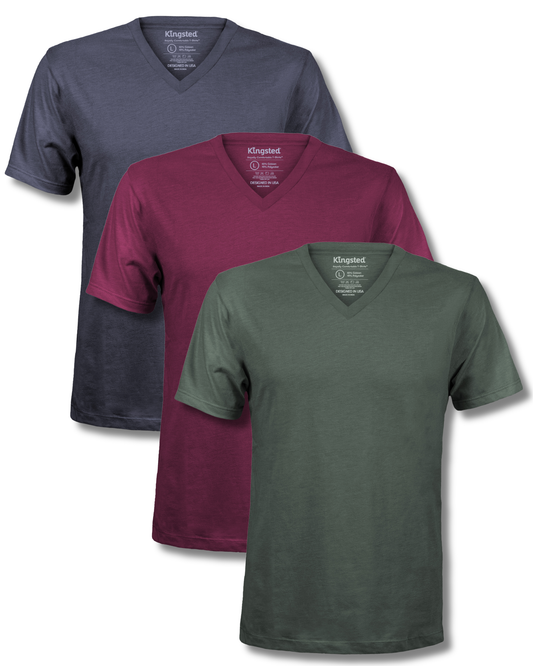 Short Sleeve V-Neck T-Shirts Multipack (Essential 3 Pack)