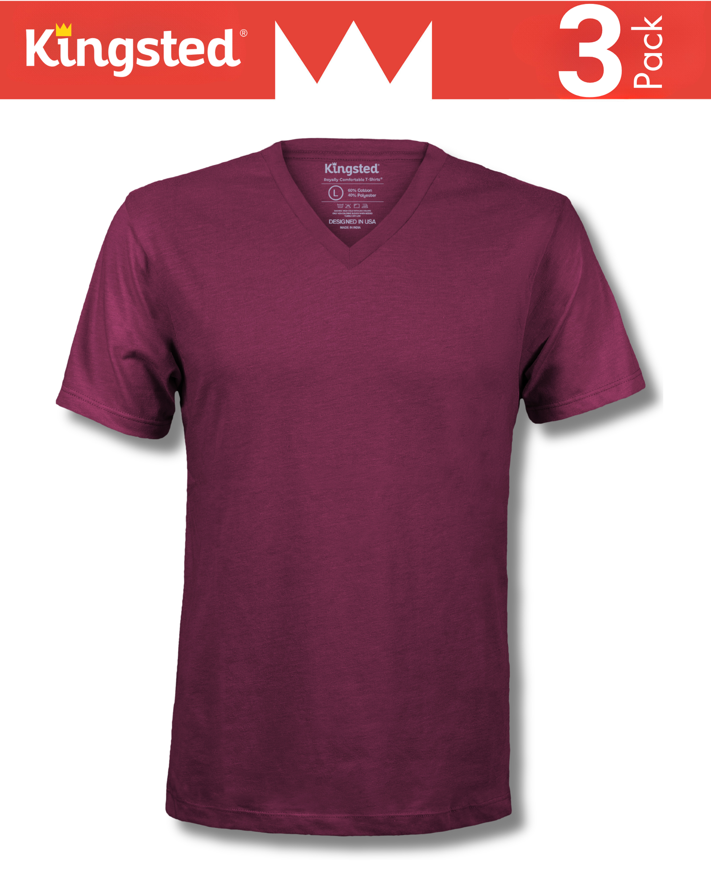 Short Sleeve V-Neck T-Shirts Multipack (Essential 3 Pack)