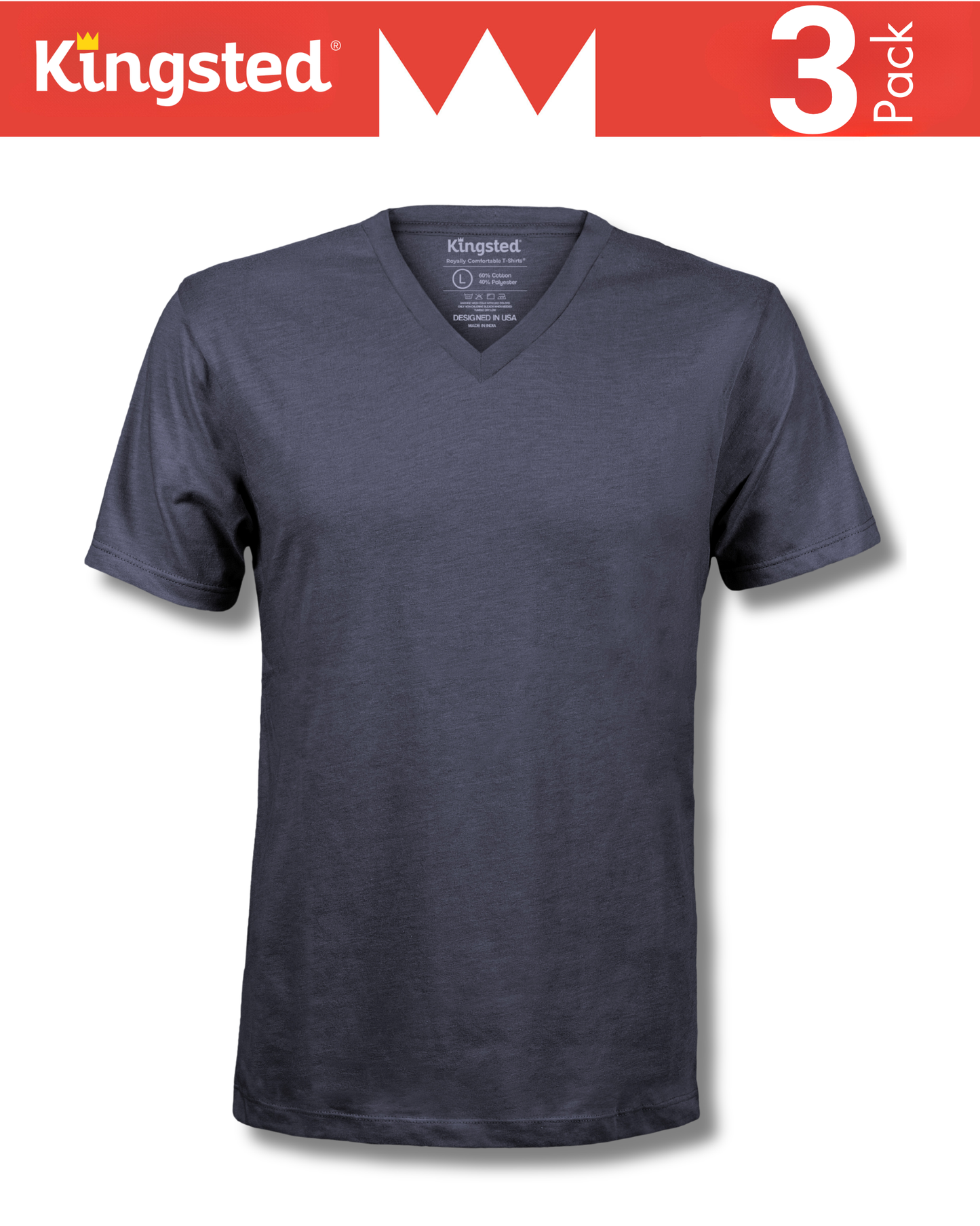 Short Sleeve V-Neck T-Shirts Multipack (Monochrome 3 Pack)