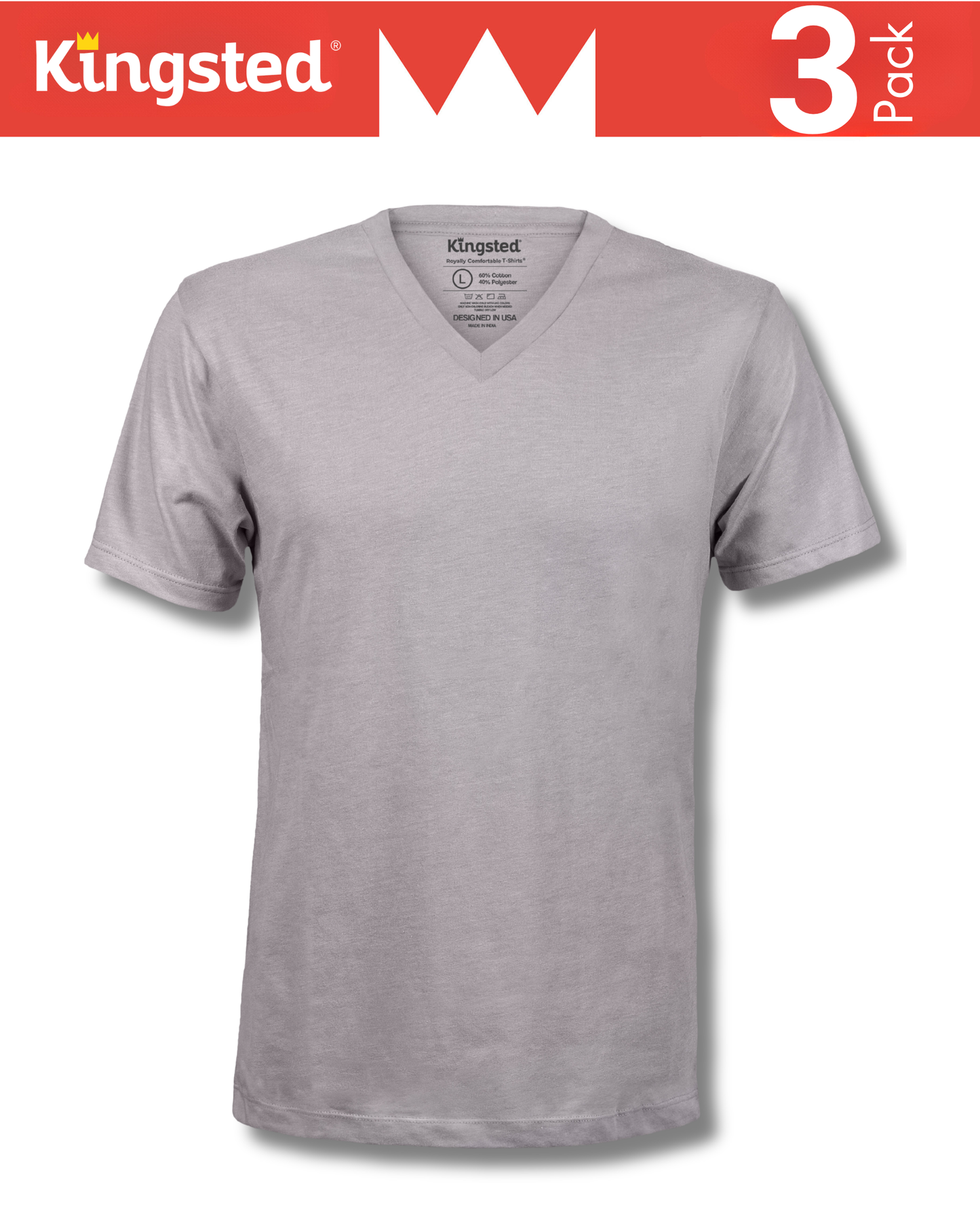 Short Sleeve V-Neck T-Shirts Multipack (Monochrome 3 Pack)